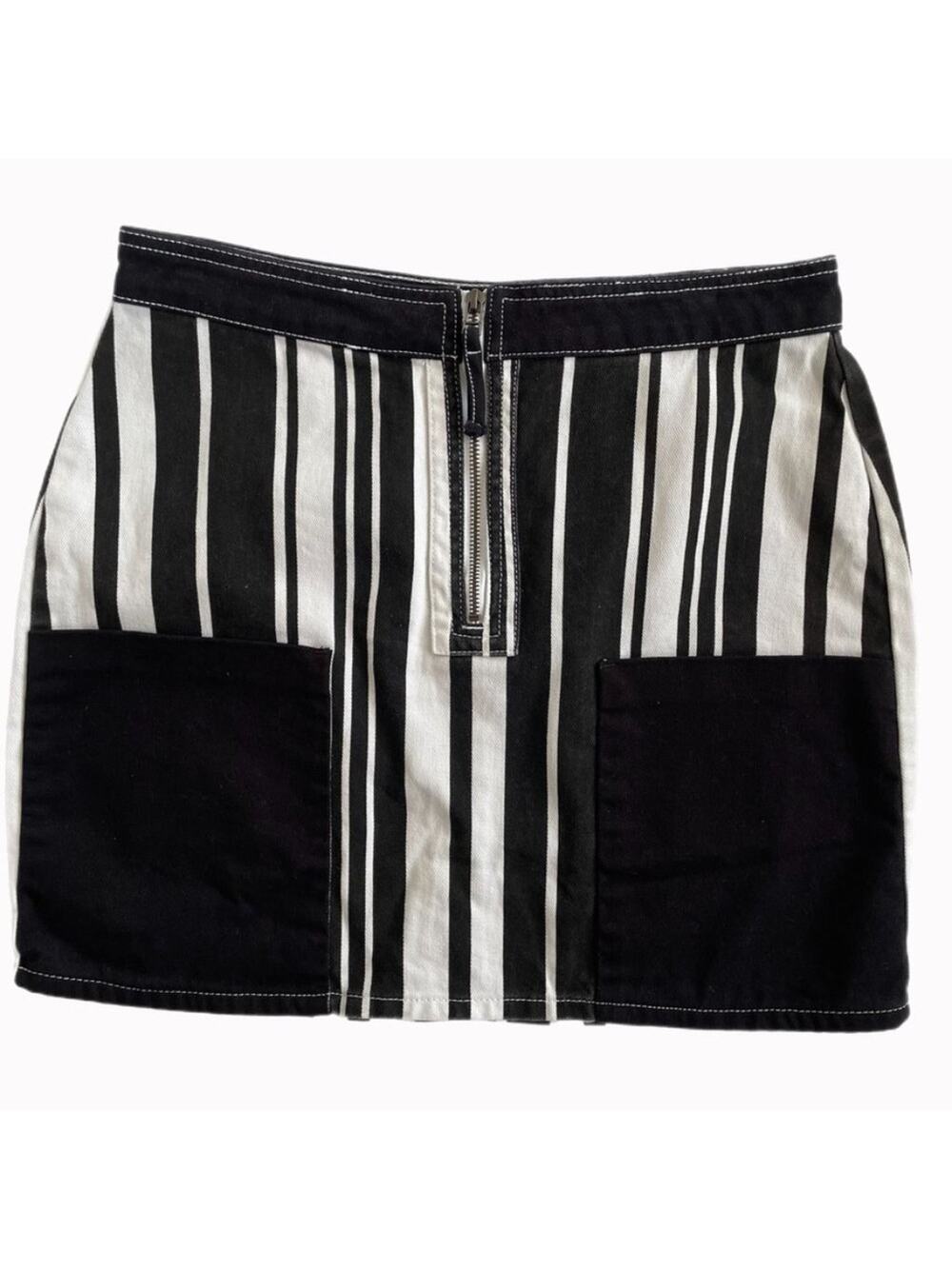 BDG Urban Outfitters Denim Striped Mini Skirt Sz L